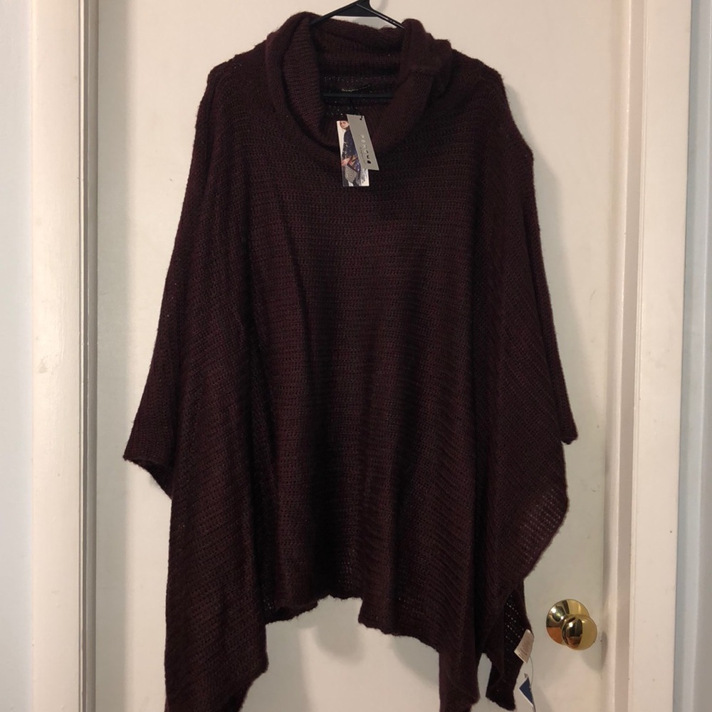 NWT Maroon Poncho